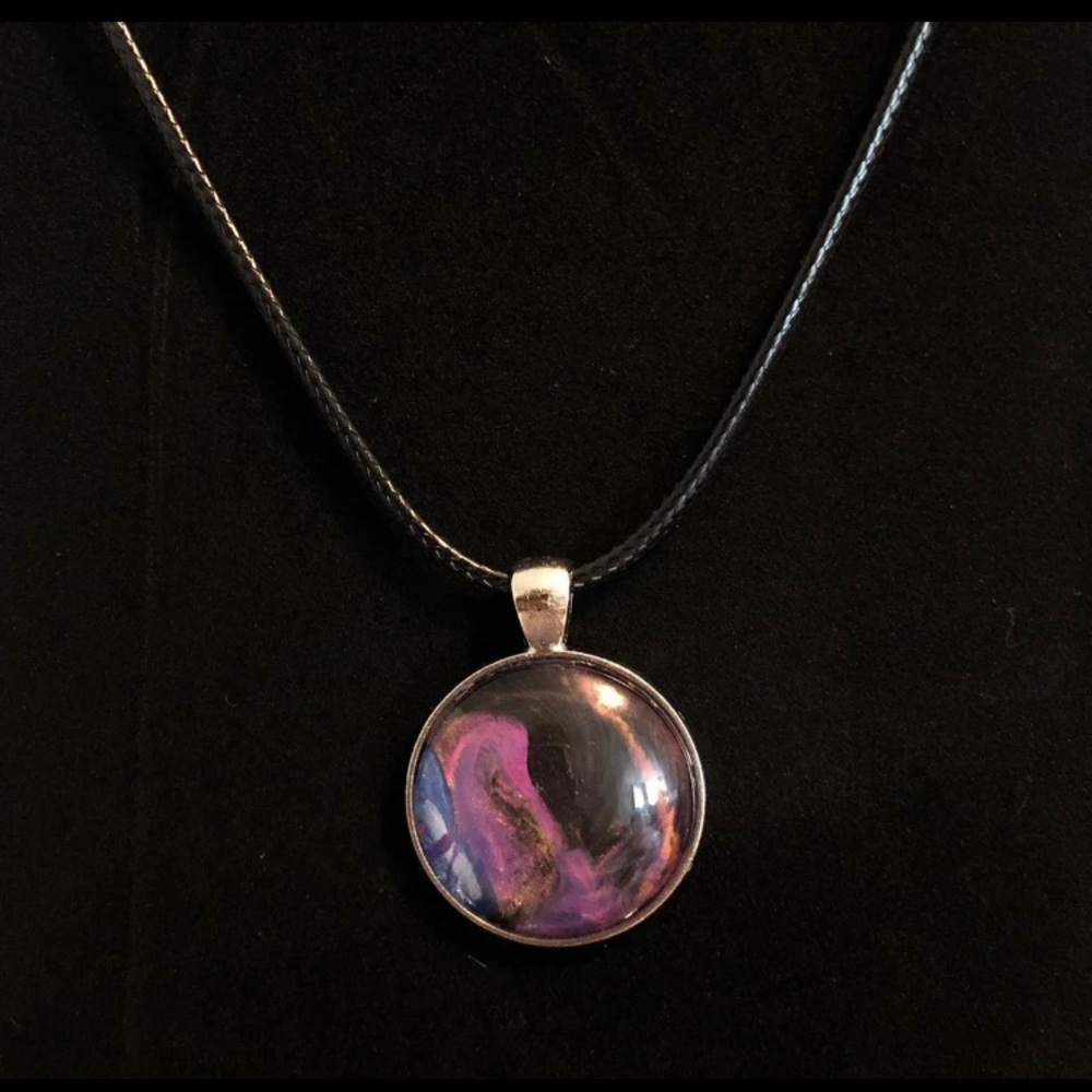 Handmade Boho Acrylic Skin Cabochon Pendant